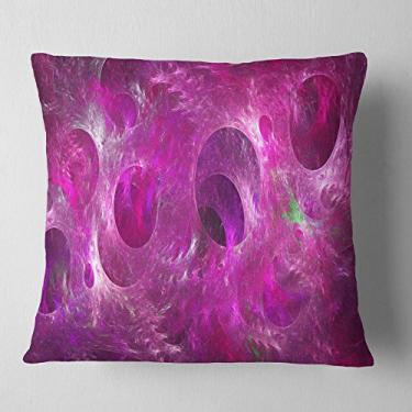 Imagem de Designart Almofada de Alta Qualidade com Textura de Vidro Fractal Rosa Escuro para Sala de Estar, Sofá, Almofada de Alta Qualidade + Capa de Almofada Estampada em ambos os lados 40,64 cm x 40,64 cm