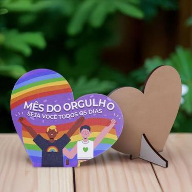 Imagem de Kit 50 Lembrancinhas Coração MDF LGBT Decorativo - DK Decor, MÊS DO OR