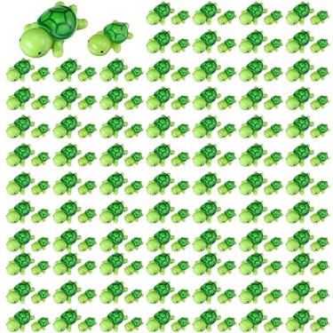 Imagem de Soaoo 120 Pcs Miniature Sea Turtle Figurine Multicolor Tiny Turtle Statue Mini Sea Creatures Tortoise Miniature Resin Animals for DIY Fairy Garden Decoration Cake Home Decor, 2 Sizes (Cute Color)