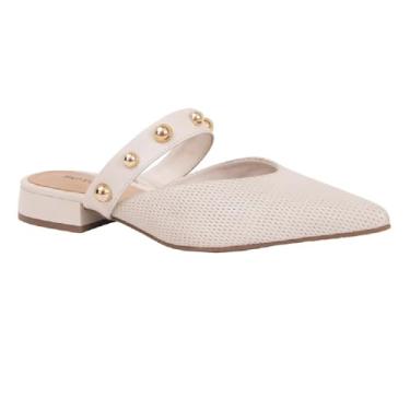 Imagem de Bottero, Sapato Fem Mule Bottero Couro Enfeite Off White 354823-1 Tamanho:37;Cor:Off White
