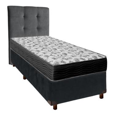 Imagem de Cama Box + Colchão Solteiro Ortobom D33 Iso100 + Cabeceira Estofada