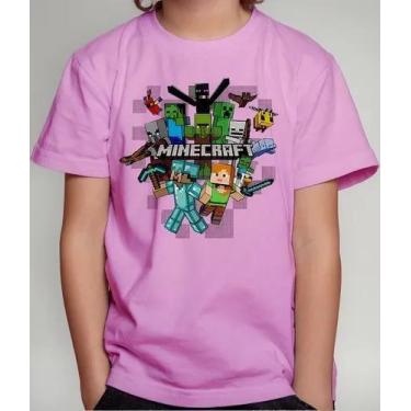 Imagem de Camiseta Camisa Juvenil Infantil Menina Menino Gamer Blocos Mine Roupa