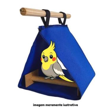 Imagem de Cabana Toquinha Suspensa com Poleiro para Aves Calopsitas ou Roedores 