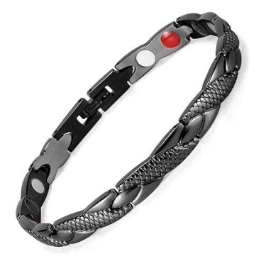 Imagem de Pulseira Fir Twist Preto Bracelete Equilíbrio Magnética