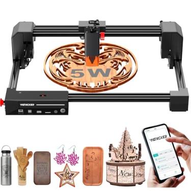 Imagem de Máquina de gravação a laser, Woxcker L2 5,5 W, máquina de gravação CNC tamanho grande de 300 x 300 mm, alta precisão, 0,01 mm, alta precisão, 6 principais proteções para madeira, aço inoxidável, vidro