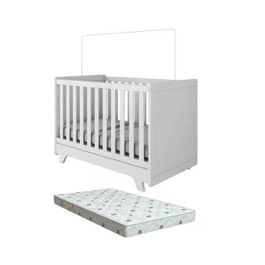 Imagem de Berço Moveis Peroba Retro Americano 3X1 MDF + Colchão