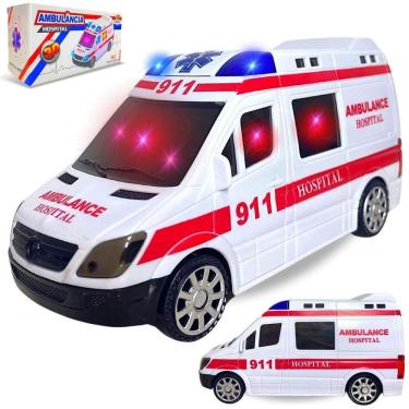 Imagem de Carrinho Ambulância c/ Sirene, Som e Luz - Resgate