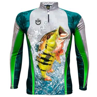 Imagem de Camiseta de Pesca King Brasil Sublimada Tucunaré Manga Longa UV50+