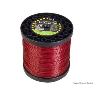 Imagem de Fio Nylon Cortador Grama Quadrado 2,6Mm 2Kg Vermelho
