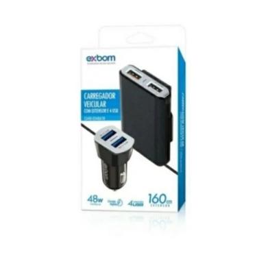 Imagem de Carregador Veicular Com Extensor 4usb Motoristas Aplicativos
