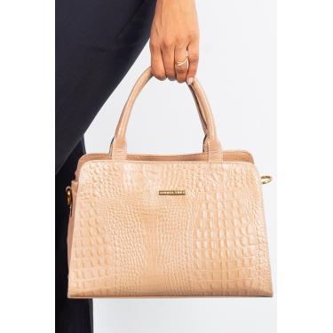 Imagem de Bolsa de couro croco estruturada Emili