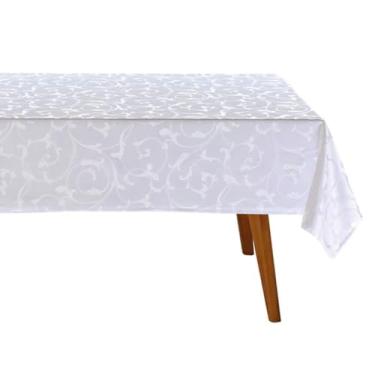 Imagem de Dohler - Toalha de Mesa Retangular 8 Lugares Döhler Requinte II Arcos Arabescos Branca -