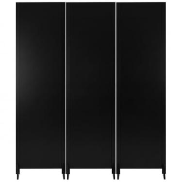 Imagem de Biombo Liso Reto Fechado Pintado Divisor De Ambiente Preto ou Branco Com Pé Jt Home (PRETO, 3 FOLHAS DE BIOMBO)