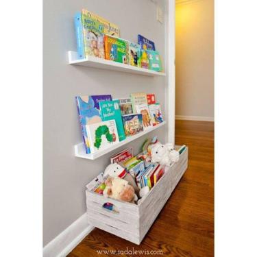 Imagem de Conjunto 3 Prateleiras Canaleta p/ Quadros Livros 60 Cm.