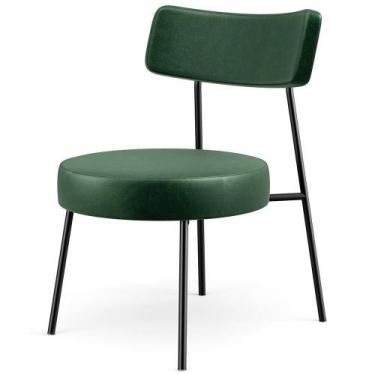 Imagem de Poltrona Base Fixa Londres F01 material sintético Verde Musgo - LYAM D