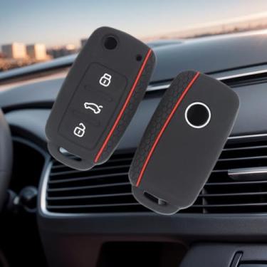 Imagem de Capa de chave de carro de silicone para Volkswagen e outros modelos, capa de chaveiro portátil, capa durável para chave de carro