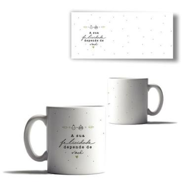 Imagem de Caneca Porcelana Minimalista Mensagem Bonita Natal Branca - Enjoy Shop