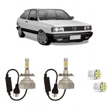 Imagem de Kit Lâmpadas Super Led Farol Alto Baixo Gol Quadrado 87 à 94