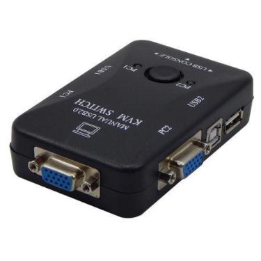 Imagem de Chaveador kvm usb switch 2 portas vga kvm usb