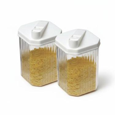 Imagem de Farinheiro Açucareiro 480ml de Acrílico com Tampa Dosadora  Praticidad