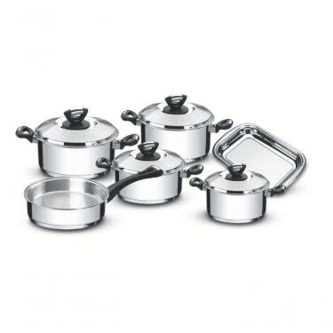 Imagem de Jogo De Panelas Tramontina Solar Baquelite Em Aço Inox 6 Peças