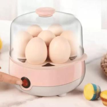 Imagem de Cozedor Elétrico de Ovos Multifuncional a Vapor 110V/220V – Cozinha até 7, 14 ou 21 Ovos – Rápido, Automático e Portátil para Omeletes e Legumes(Rosa1,220v)