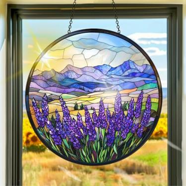 Imagem de Apanhador de sol de acrílico colorido, apanhadores de sol, decoração de janela suspensa de lavanda, arte de parede de arco-íris, para quarto, varanda, interior e exterior, jardim, enfeites de Natal