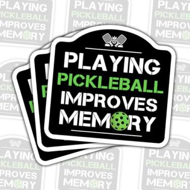 Imagem de 3 peças de adesivos de vinil com citação engraçada para laptop, caderno, diário, garrafa de água, carro, presente para fãs de pickleball, estudantes de 7,6 cm