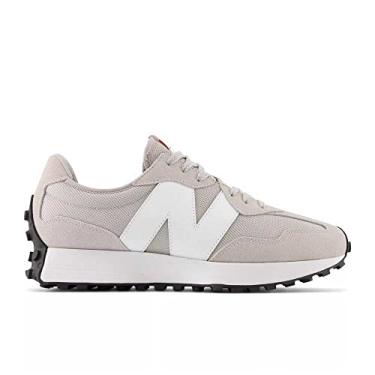 Imagem de New Balance T nis masculino de camur a 327, Cabe a de m rmore/branco-cinza, 11 Women/9.5 Men