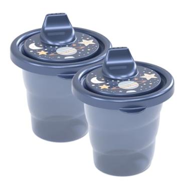 Imagem de Kit Copo Infantil Com Bico Transição Bebe Criança Treinamento Escolar Agua Suco 200ml Menino Menina (2, Astronauta)