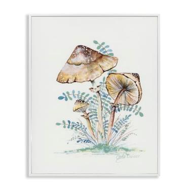 Imagem de Stupell Industries Arte giclée emoldurada branca trio de cogumelos da floresta natural, design por Cady Driver, 14 x 11