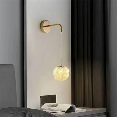 Imagem de Luminária de parede moderna e luxuosa em cristal com LED, ideal para sala de estar, quarto, cabeceira, casa de campo, hotel, escritório, escada e corredor (Estilo 38 C D12CM)