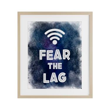 Imagem de Stupell Industries Impressão emoldurada Fear The Lag Gamer Splash Gray Under Glass, design por Marcus Prime, 21 x 17