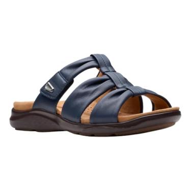 Imagem de Clarks Sandália rasteira feminina Kitly Slide, Couro marinho, 42