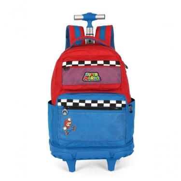 Imagem de Mochila Com Rodas Mario Bros Azul - Unico Azul