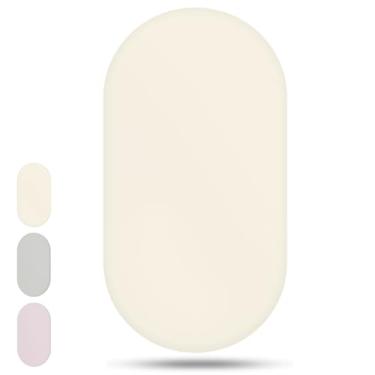 Imagem de Lençóis de berço de couro vegano para bebês, à prova d'água, extragrossos e portáteis, adequados para ampulheta, oval, retangular, lençóis de berço para bebês, meninos, meninas, 81 x 40 cm (bege)