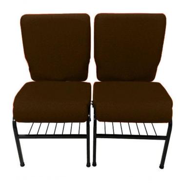 Imagem de 02 Cadeiras Para Igrejas C/ Porta Biblía E Porta Cálice Marrom