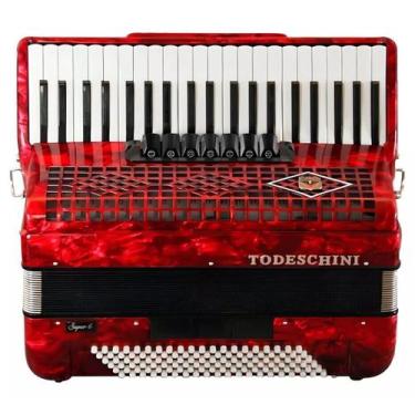 Imagem de Acordeon Todeschini YW827 Vermelho 41 Teclas E 120 Baixos Com Bag