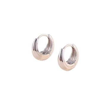 Imagem de Brincos de argola de ouro pequenos para mulheres, brincos de argola de prata banhados a ouro 14 K, lindos brincos de argola de ouro minúsculos na moda para mulheres, standard, Cobre, Sem pedra