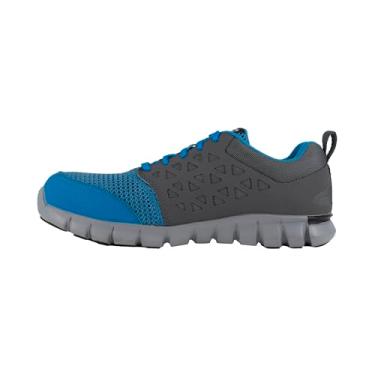 Imagem de Reebok Tênis masculino Rb4040 Sublite Cushion Work Athletic Alloy Toe Azul e Cinza Segurança, Azul, 36