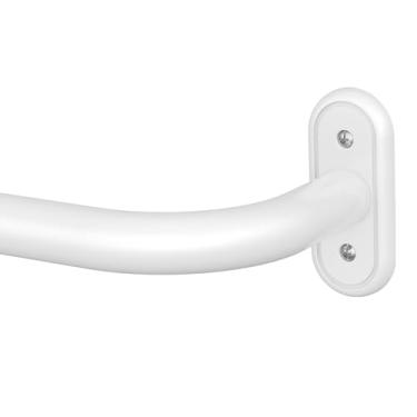 Imagem de Haste de cortina branca, blackout de teto, longo, resistente, para janelas 72 a 144, varões curvados ajustáveis de 2,5 cm para tratamento de janela e quarto externo com suporte de alumínio