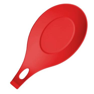 Imagem de Mingzhe Suporte de Colher de Cozinha de Silicone, Descanso de Utensílio de Cozinha à Prova de Calor de Alta Temperatura para Cozinha Doméstica (Vermelha)