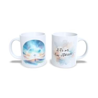 Imagem de caneca cerâmica branca 325ml páscia, ressureição e vida (17272)