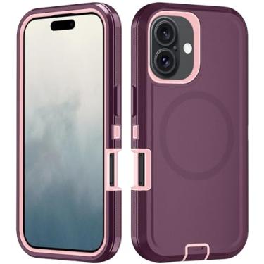 Imagem de Asuwish Capa de telefone para iPhone 17 de 6,3 polegadas com protetor de tela de vidro temperado, capa magnética híbrida à prova de choque protetora resistente acessórios para celular i Phone17 i17 17
