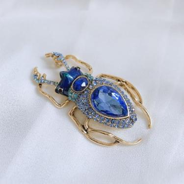 Imagem de 1 pacote de broche de besouro de cristal para mulheres, broche de inseto vintage arrojado, broche de insetos para blazer de casaco, presente para ela, One Size, Metal, não