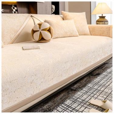 Imagem de SPXMQSS Capas de sofá para sofá secional, capas de assento de sofá de chenille, capas de sofá universais antiderrapantes de canto em forma de L, capas de almofada de sofá seccionais, protetor de