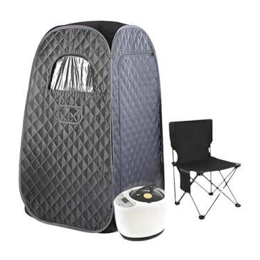 Imagem de Whtkoph Sauna Portátil, Caixa de Sauna Pessoal com Vaporizador, Temperatura Ajustável, Sala de Spa Interna, Casa, Spa de Dormitório, cinza