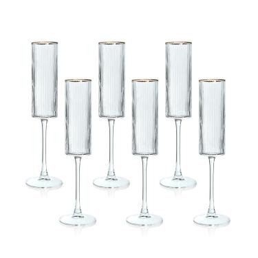 Imagem de Jogo De Taças Copa E Cia 6 Peças Doré Lustra Espumante 190 Ml