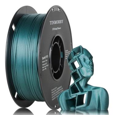 Imagem de TINMORRY Filamento PETG Sparkly 1.75, filamento de impressora 3D PETG rápido, compatível com impressora 3D Bambu FDM, carretel de 1 kg, verde brilhante