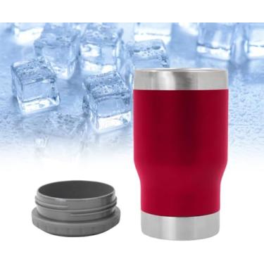 Imagem de Copo Térmico Porta Lata e Garrafa Long Neck 3 em 1 Abridor – Mantém Gelado por Horas – Ideal para Cerveja, Churrasco e Praia. Cor: Vermelho